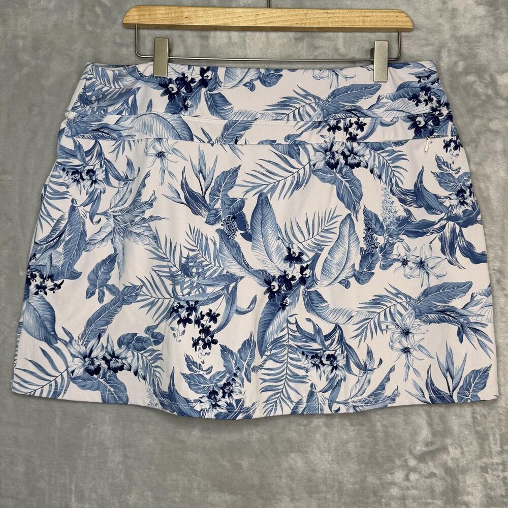 Tommy Bahama Active Skort Womens XL Blue White Tropical Floral Golf Tennis Print - Picture 2 of 10